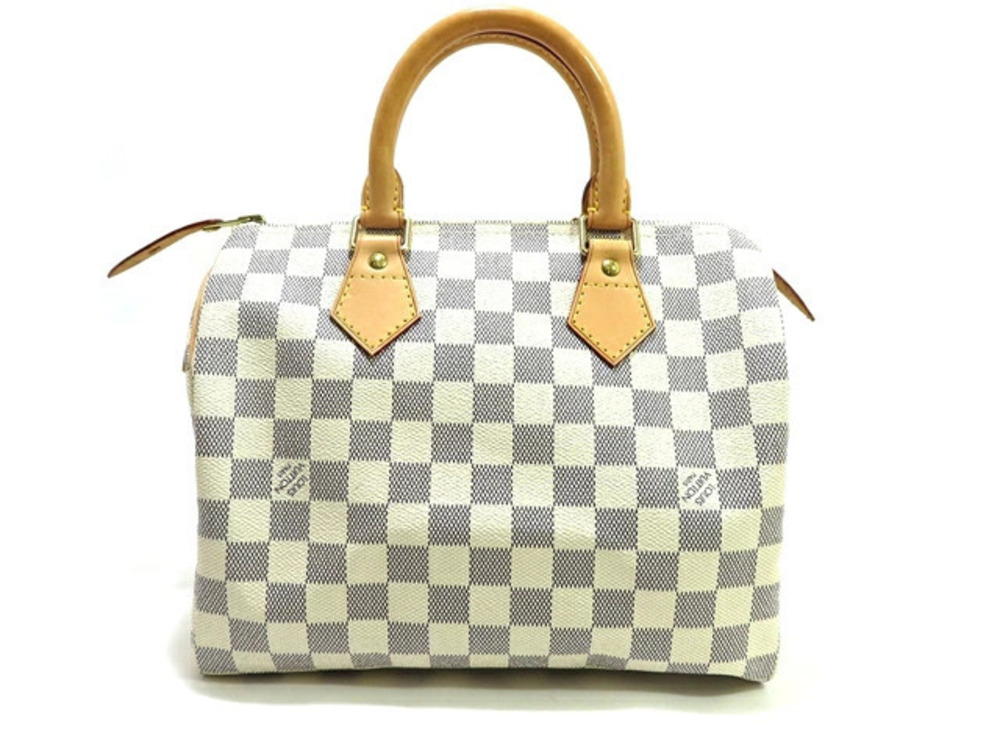 LOUIS VUITTON Speedy Damier Azur White Handbag